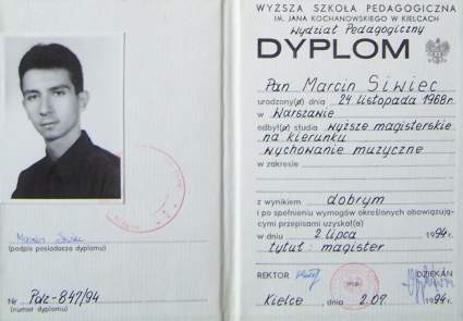 dyplom nauczyciela muzyki